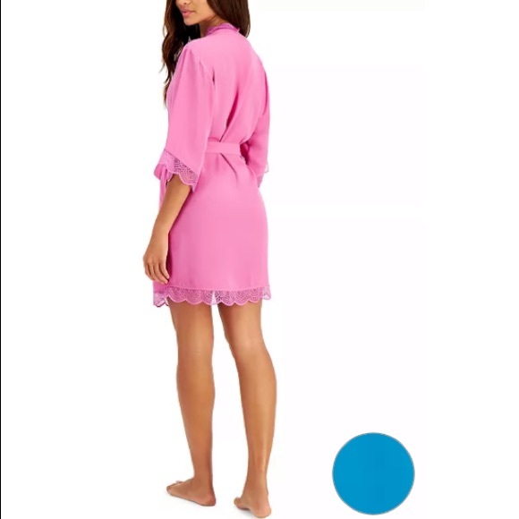 🆕INC Lace Trim Short Robe in Turkish Tile, Sz Sm - Picture 4 of 13